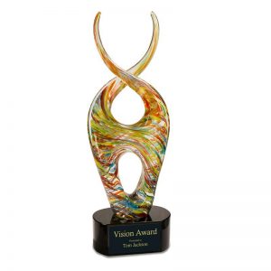 14.5 inch twist art glass award - AGS22