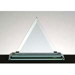 Beveled jaded glass triangle award