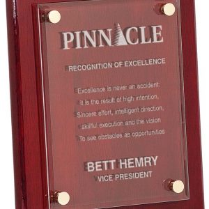 Piano finished plaque with floating acrylic - Rosewood FPA Series