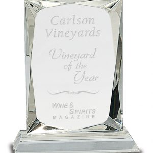 Faceted crystal rectangle award - CRY110