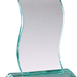 Jaded glass wave award on base - GL110