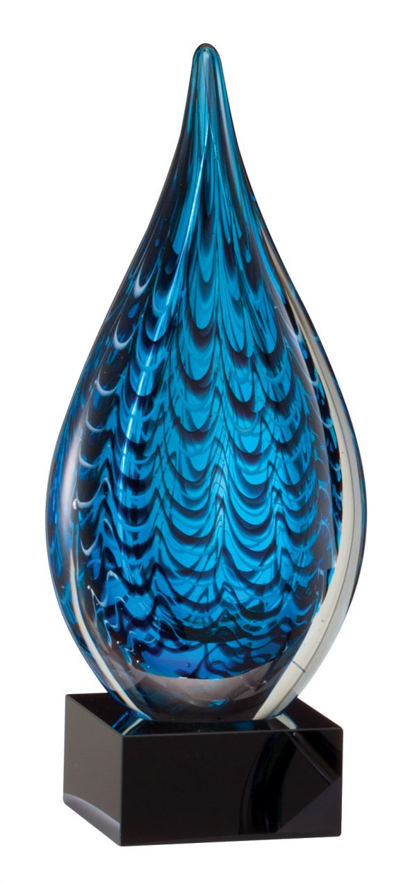 Black and blue art glass award - GLSC40