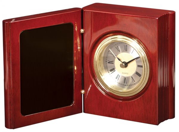 5.5 inch rosewood piano finished book clock - T140