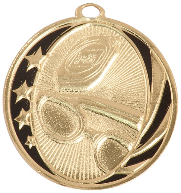 2 inch antique bronze and black medallion- MS701B