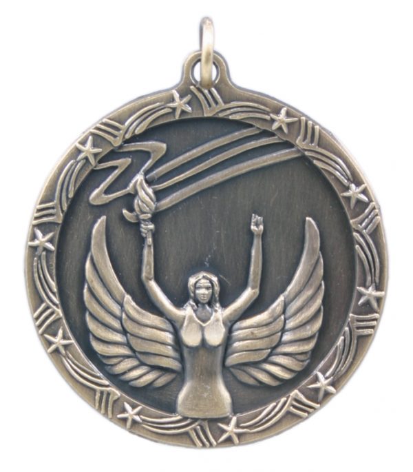 1.75 inch bronze shooting star medal - ST08B