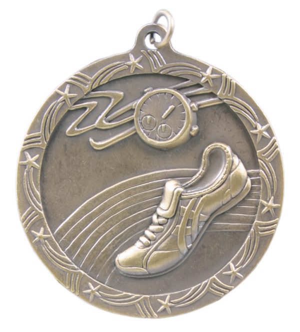 2.5 inch silver shooting star medal - ST58S
