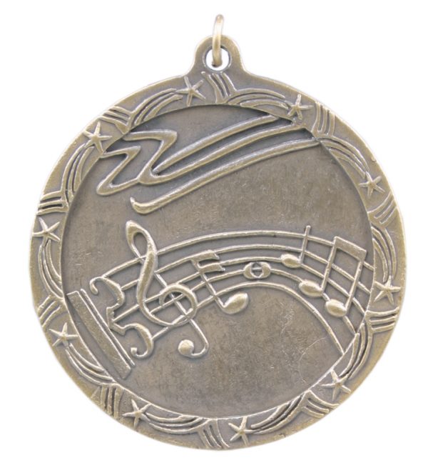 2.5 inch silver shooting star medal - ST58S