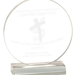 4 inch round clear acrylic award
