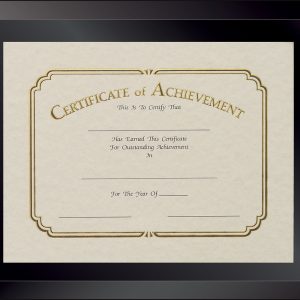 10'' x 12'' black glass certificate and document holder with 7'' x 9'' window