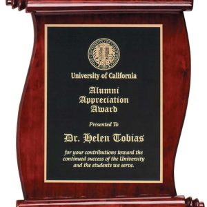 11.5 inch rosewood piano finished scroll-shaped plaque with trim