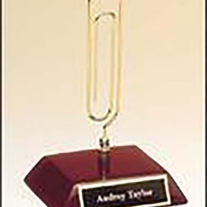 Clip message holder with piano finish rosewood base