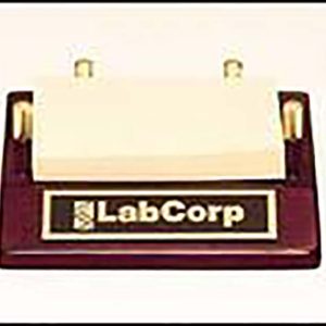 Sticky note holder with piano finished rosewood base