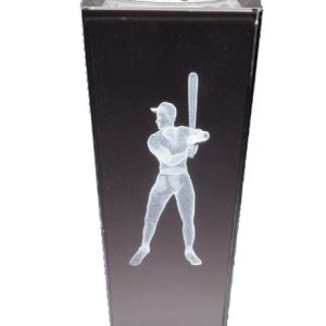 8.75'' x 2.5'' frosted crystal award with 3-D figure