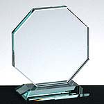 Flat polished jaded glass octagon