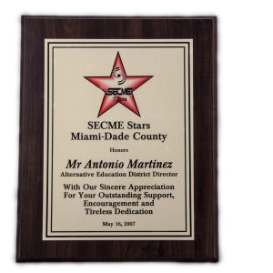 10'' x 13'' oak wood finished plaque