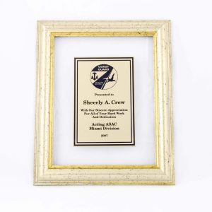Clear frame plaque