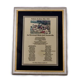 Framed plaque with black backdrop