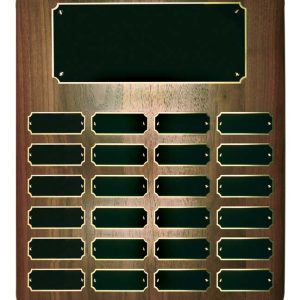 12'' x 15'' walnut perpetual plaque with 24 plates