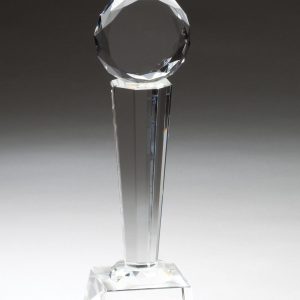 Round faceted crystal on column and base