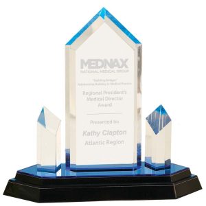 Blue jewel tower acrylic award