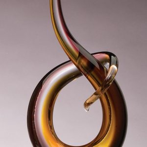 14.5 inch hand blown art glass award