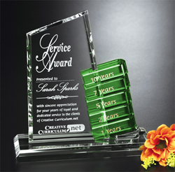 6'' x 6.5'' crystal goal-setter award