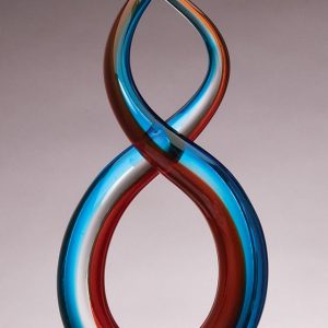 15.5 inch hand blown art glass award