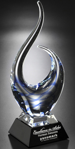 13 inch crystal blue wave art award