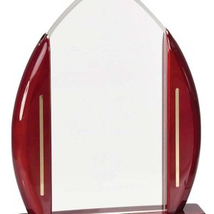 Arch cathedral acrylic award with piano finished rosewood