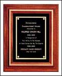 12'' x 14'' solid walnut frame with gold trim and black velour background