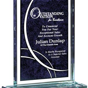 Deep blue glass award
