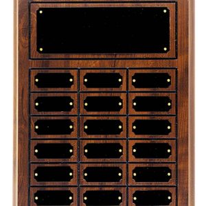 11.75'' x 15.75'' cherry finished perpetual plaque with 18 plates