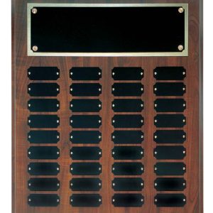 15'' x 18'' cherry finished perpetual plaque with 36 plates