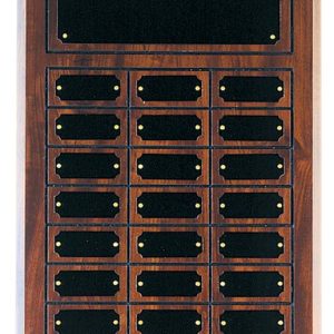 11.75'' x 18.75'' cherry finished perpetual plaque with 24 plates