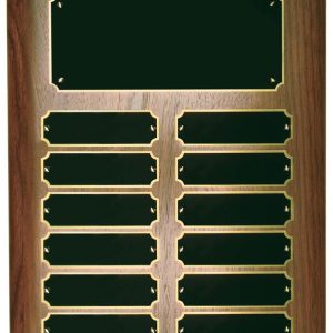 9'' x 12'' walnut perpetual plaque with 12 plates
