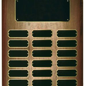 10.5'' x 13'' walnut perpetual plaque with 18 plates