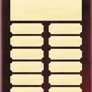 9'' x 12'' piano finished rosewood perpetual plaque with 12 plates