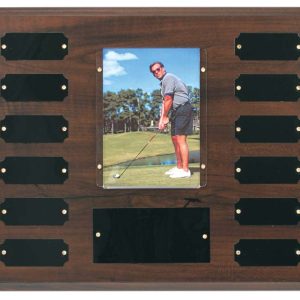 10.5'' x 13'' cherry finished perpetual plaque with 3.5'' x 5'' photo insert
