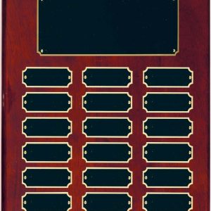 10.5'' x 13'' rosewood piano finished perpetual plaque with 18 plates
