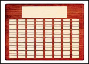 Walnut perpetual plaque with gold brass plates