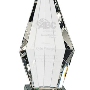 Crystal diamond award on black base