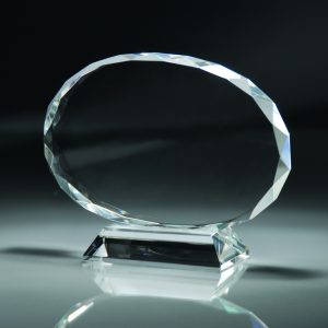 Faceted crystal oval award