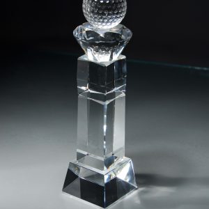 12 inch crystal column and golf ball award