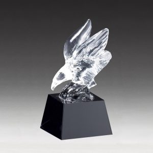 3'' x 6'' crystal eagle on black base
