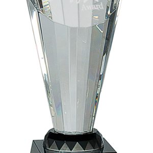 Crystal spotlight award on black base