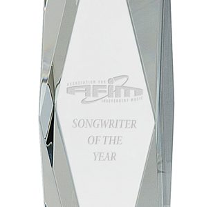 Faceted crystal tower award