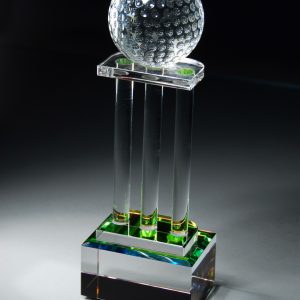 11.5'' golf award with prismatic gold foiled base