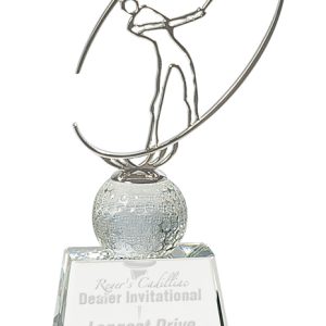Crystal golf ball and swing award
