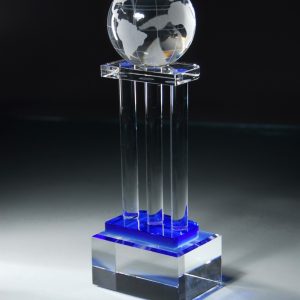 11.5 inch crystal globe on pillars