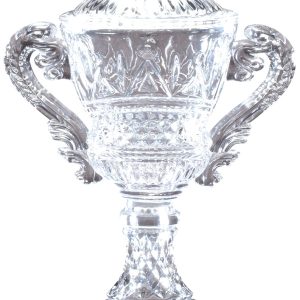 Lead crystal vase on black crystal base